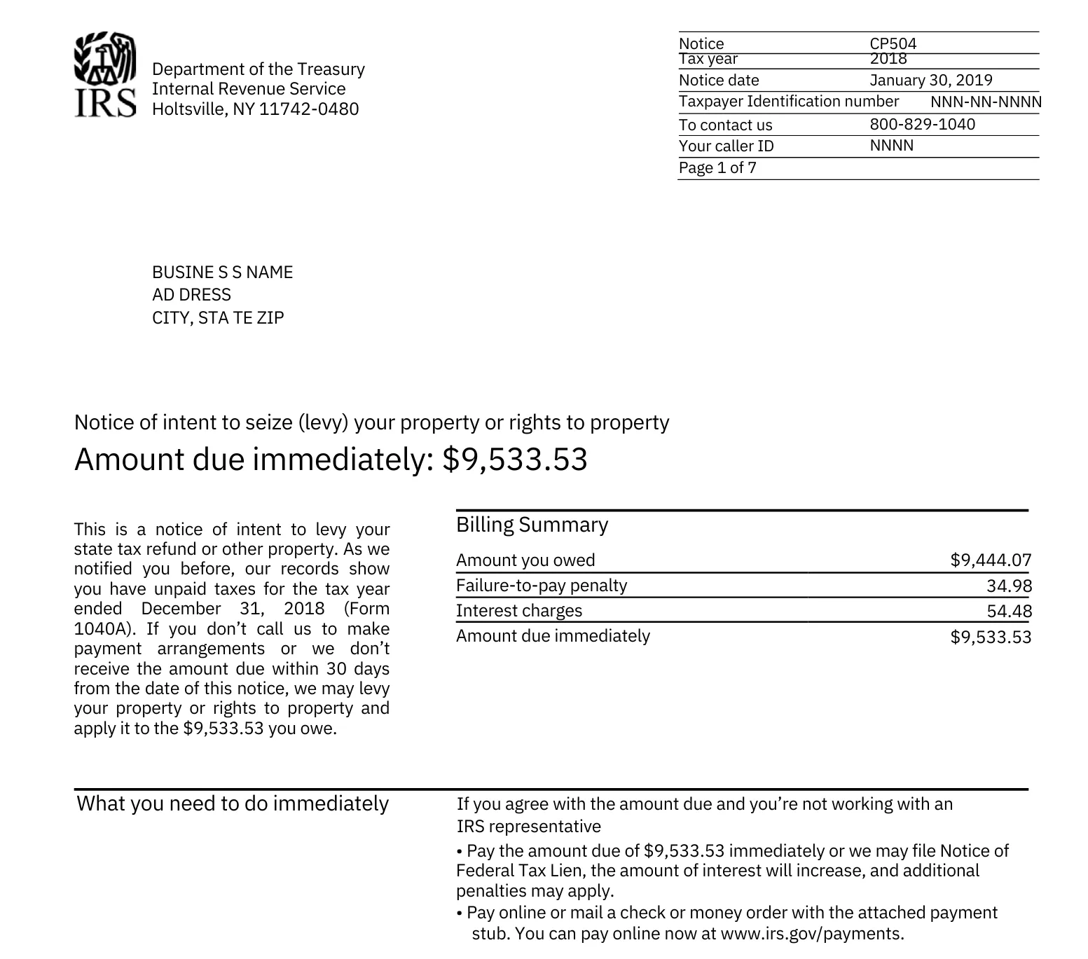 IRS amount due notice resolved by Mesa Tax Law tax attorneys in New Mexico